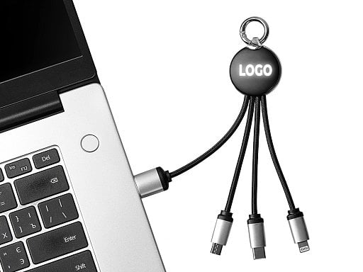 Кабель 3-в-1 с подсветкой лого Ion mini