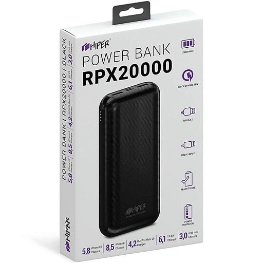 Универсальный аккумулятор RPX20000, QC3.0, PD, TYPE C, емкость 20000 мАч