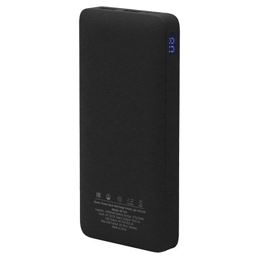 Внешний аккумулятор (powerbank) WeCharge Velvet, 10 000 mAH, 5V -2A, c цифровым дисплеем для контроля заряда