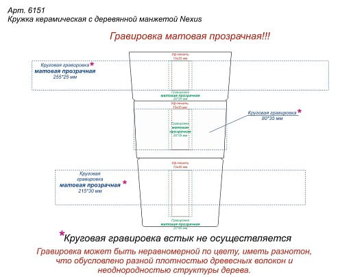 Кружка керамическая с деревянной манжетой Nexus