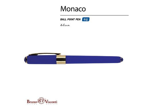 Ручка пластиковая шариковая Monaco, 0,5мм, синие чернила