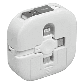 Кабель зарядный выдвижной USB Wingle 3-в-1 с подставкой для телефона, квадратный