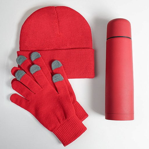 Набор подарочный GET WARM: перчатки, шапка, термос