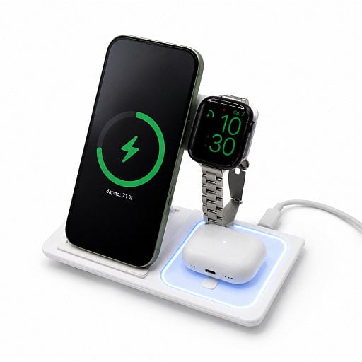 Беспроводное мультизарядное устройство Syntra 15W (3в1)