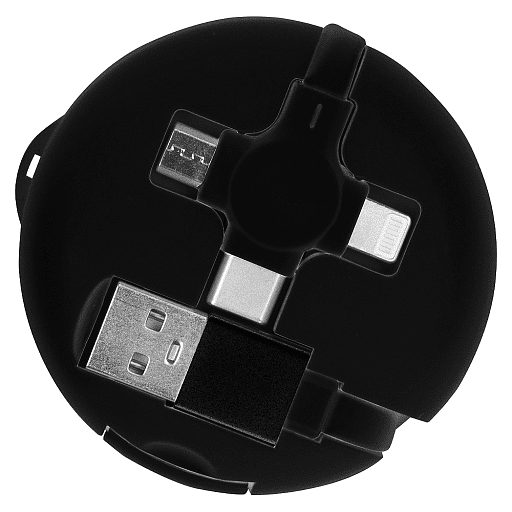 Кабель зарядный выдвижной USB Wingle 3-в-1 с подставкой для телефона