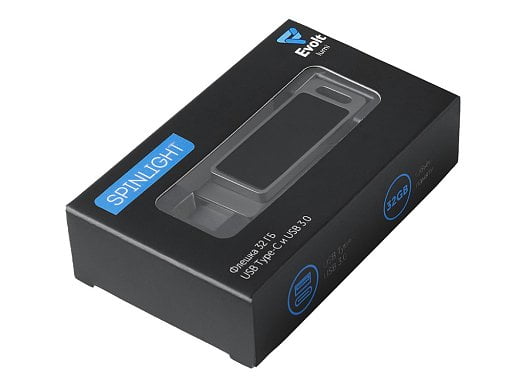 Флешка USB Type-C и USB 3.0 с подсветкой лого Спинлайт
