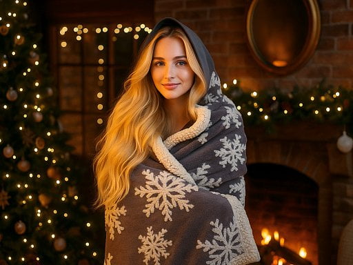 Плед Snowflake новогодний