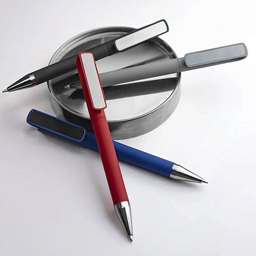 Ручка шариковая GLOSSY GUN с покрытием soft touch
