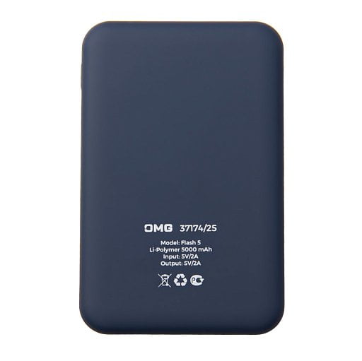 Универсальный аккумулятор OMG Flash 5 (5000 мАч) с подсветкой и soft touch