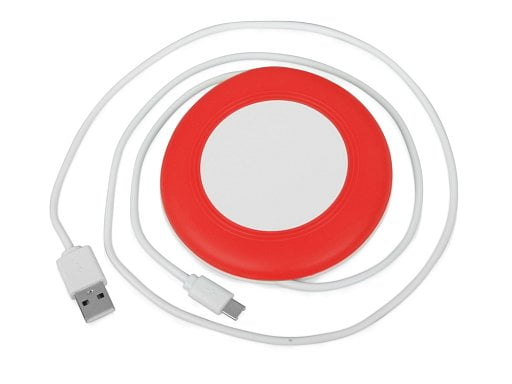 Беспроводное зарядное устройство со встроенным кабелем 2-в-1 Disc