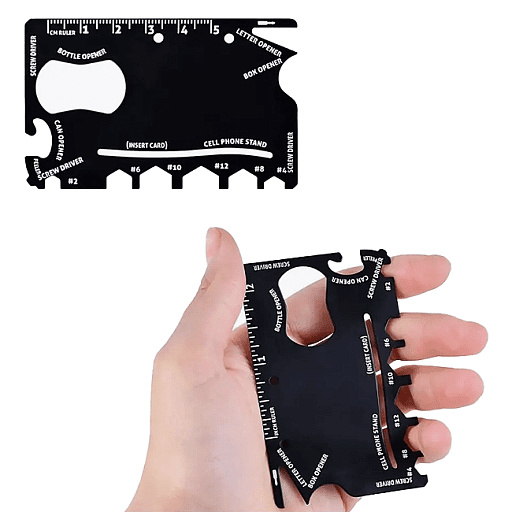 Мультитул Tools Capture в виде карточки, стальной, в чехле из кожзама