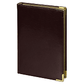Ежедневник полудатированный Classic Pristine Gold А5, с металлическими уголками, в твердой обложке с поролоном Ежедневник полудатированный Classic Pristine Gold А5, с металлическими уголками, в твердой обложке с поролоном