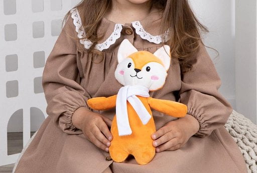 Мягкая игрушка Beastie Toys, лисенок с белым шарфом