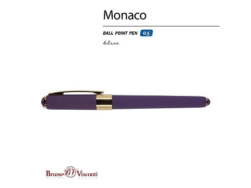 Ручка пластиковая шариковая Monaco, 0,5мм, синие чернила