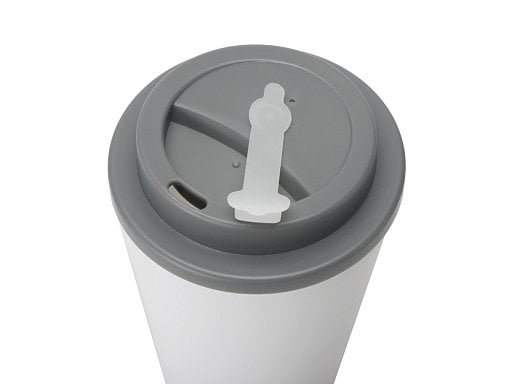 Пластиковый стакан Take away с двойными стенками и крышкой с силиконовым клапаном, 350 мл