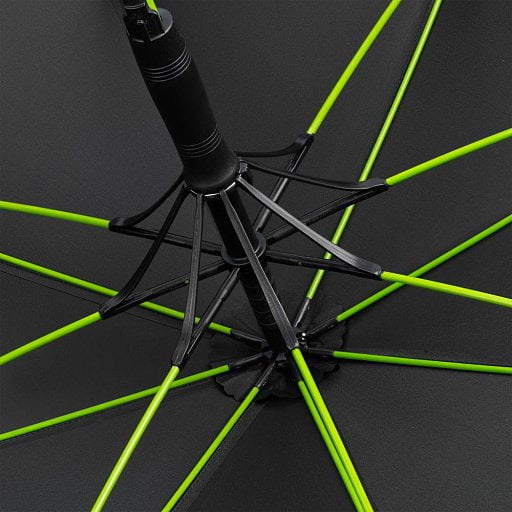 Зонт-трость с цветными спицами Color Style ver.2, зеленое яблоко, с серой ручкой