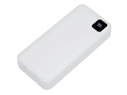 Внешний аккумулятор со встроенными кабелями Фрэйм Про, быстрая зарядка, 20000мач