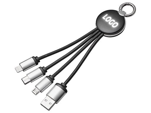 Кабель 3-в-1 с подсветкой лого Ion mini