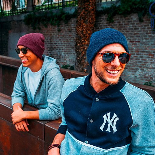 Шапка вязаная  двойная  Wind  с отворотом