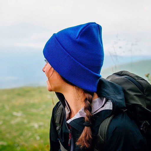 Шапка вязаная  двойная  Wind  с отворотом