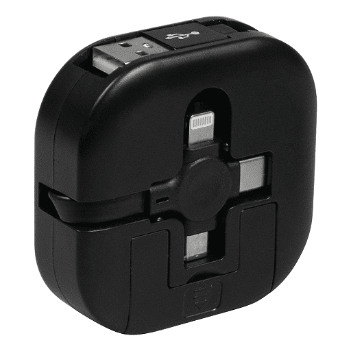 Кабель зарядный выдвижной USB Wingle 3-в-1 с подставкой для телефона, квадратный