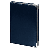 Ежедневник полудатированный Classic Pristine Silver А5, с металлическими уголками, в твердой обложке с поролоном