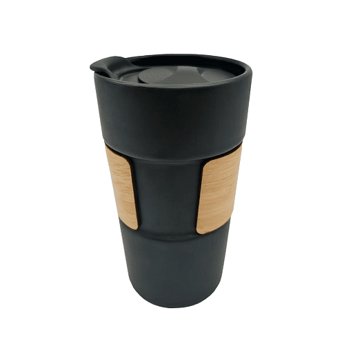 Кружка керамическая с деревянной манжетой Nexus