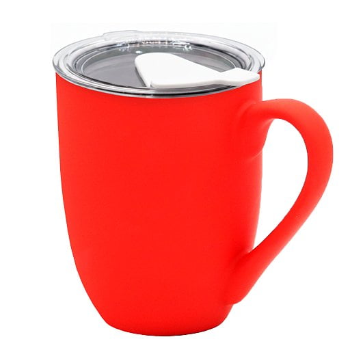 Кружка с крышкой Velvet Duo, софт тач