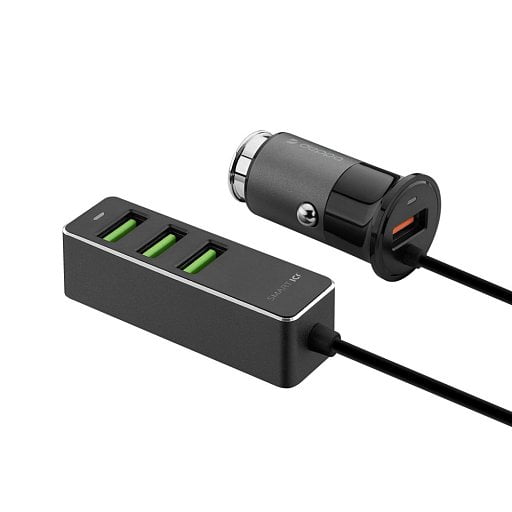 АЗУ 1 USB + 3 USB для пассажиров, QC 3.0, 7А