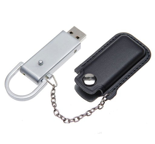 Флеш накопитель USB 2.0 Palermo в кожаном чехле 32GB, металл