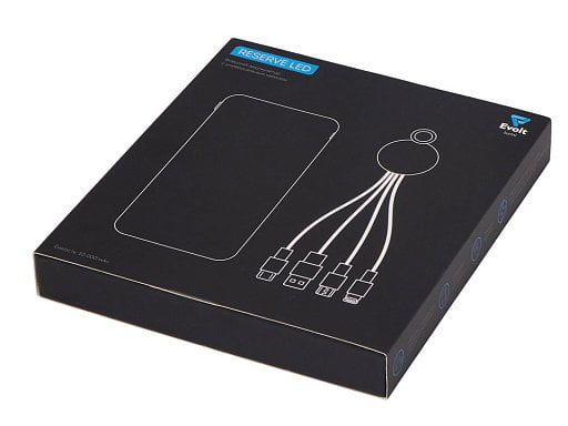 Набор из внешнего акуумулятора и универсального кабеля с подсветкой лого Reserve LED, 10000mAh