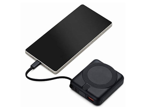 Магнитный беспроводной внешний аккумулятор c подсветкой лого Энчант, 10000 мАч