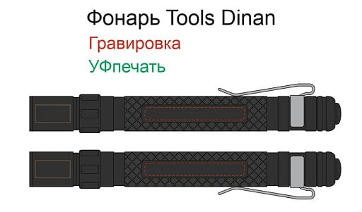 Фонарь Tools Dinan, алюминиевый, с клипсой