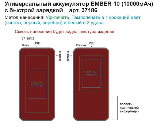 Универсальный аккумулятор EMBER 10 (10000мАч) с быстрой зарядкой