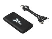 Набор из внешнего акуумулятора и универсального кабеля с подсветкой лого Reserve LED, 10000mAh