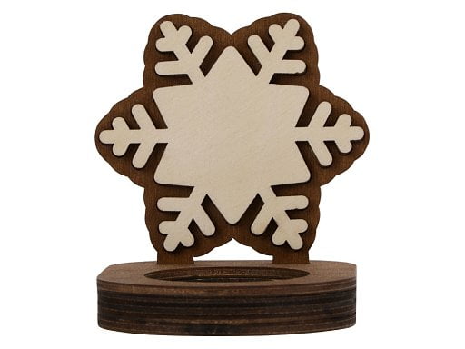 Подсвечник деревянный Снежинка