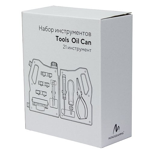Набор инструментов Tools Oil Can, 21 инструмент, в пластиковом футляре