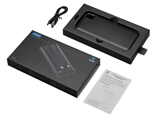 Внешний аккумулятор со встроенными кабелями Фрэйм, 10000мач