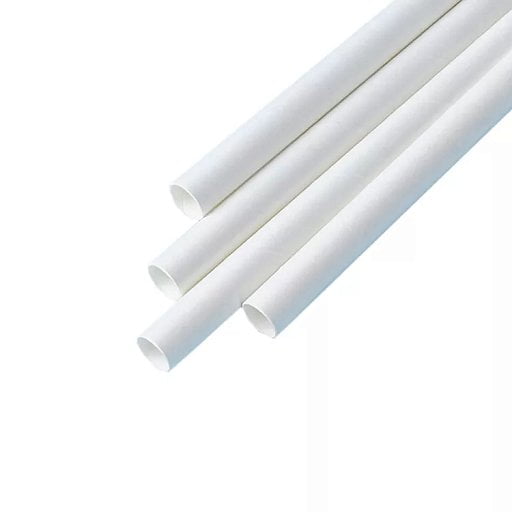 Белая бумажная трубочка, белая (100 шт в бумажной упаковке)