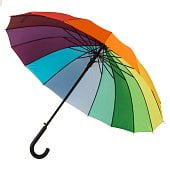 Зонт-трость   Радуга , пластиковая ручка, полуавтомат