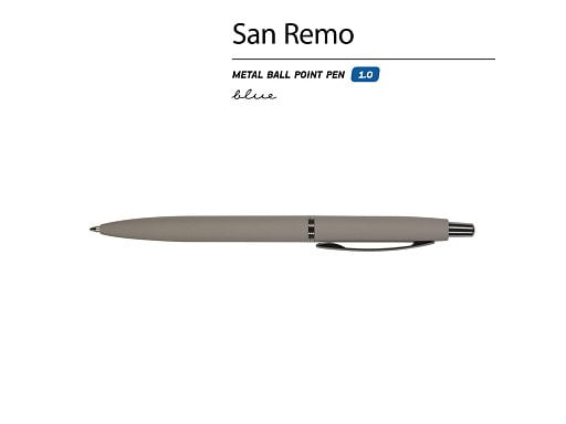 Ручка металлическая шариковая San Remo, соф -тач