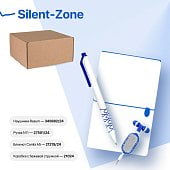 Набор подарочный SILENT-ZONE: бизнес-блокнот, ручка, наушники, коробка, стружка