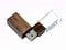 USB-флешка прямоугольной формы с деревянным колпачком