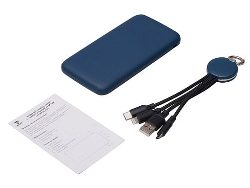 Набор из внешнего акуумулятора и универсального кабеля с подсветкой лого Reserve LED, 10000mAh