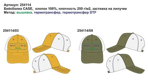 Бейсболка CASE, 6 клиньев, застежка на липучке