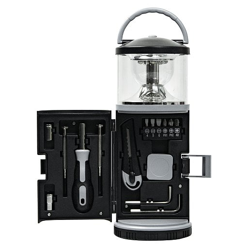 Набор инструментов Tools lantern cо встроенной лампой, 15 инструментов,  в пластиковом футляре