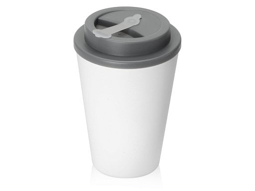 Пластиковый стакан Take away с двойными стенками и крышкой с силиконовым клапаном, 350 мл