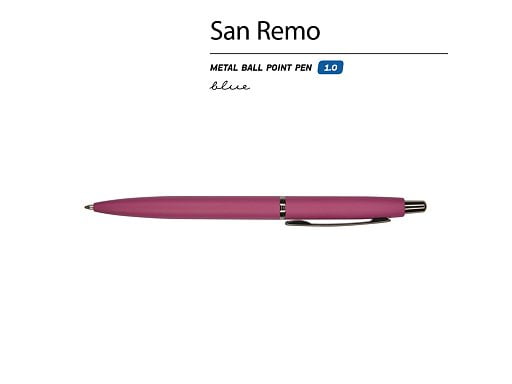 Ручка металлическая шариковая San Remo, соф -тач