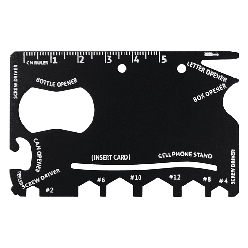 Мультитул Tools Capture в виде карточки, стальной, в чехле из кожзама