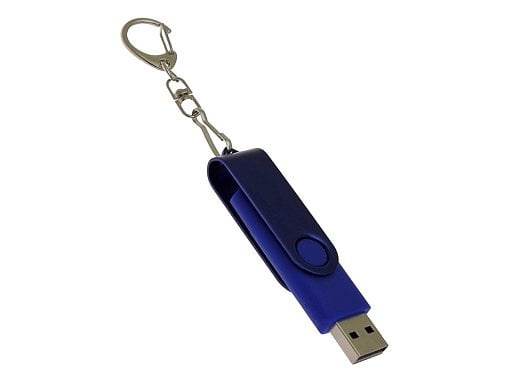 USB-флешка 2 в 1 поворотный механизм, c дополнительным разъемом Type-C с одноцветным металлическим клипом